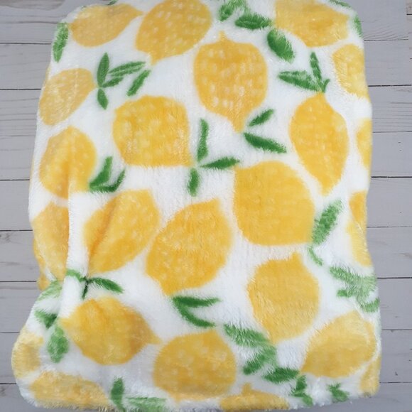 Velvet Plush Throw Blanket Buttery Soft Lemons 50x70 - Picture 2 of 2